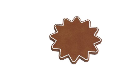 3d rendering of gingerbread symbol of certificate badge isolated on white background