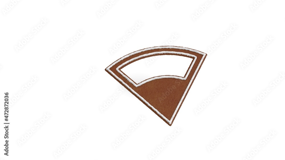 Poster 3d rendering of gingerbread symbol of connection isolated on white background
