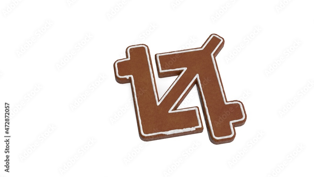 Poster 3d rendering of gingerbread symbol of crop isolated on white background