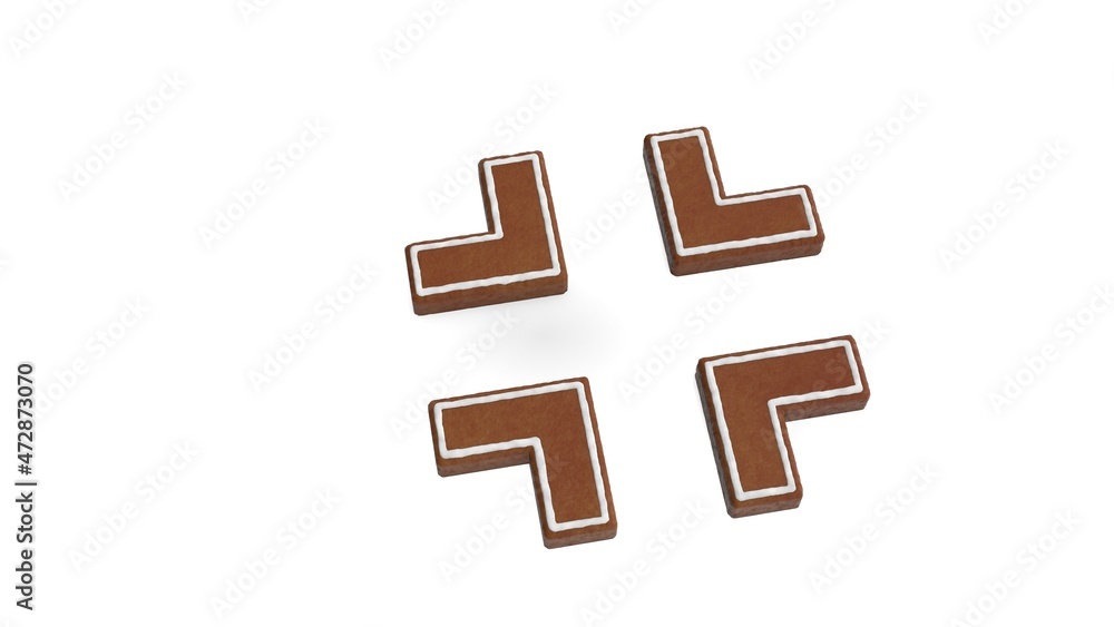 Poster 3d rendering of gingerbread symbol of exit isolated on white background