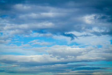 Heavy clouds and blue sky. Blue sky with white clouds.