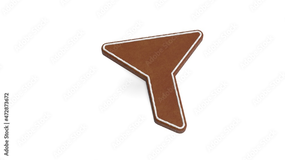 Poster 3d rendering of gingerbread symbol of filter isolated on white background