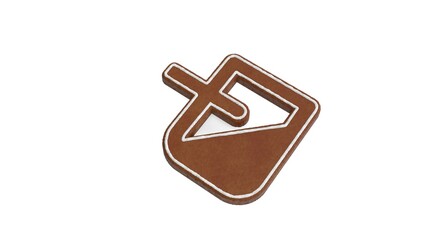 3d rendering of gingerbread symbol of fill isolated on white background