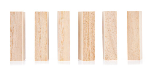 wooden block isolated on white background