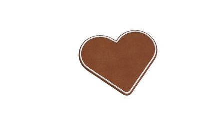 3d rendering of gingerbread symbol of heart isolated on white background