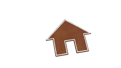 3d rendering of gingerbread symbol of home button isolated on white background