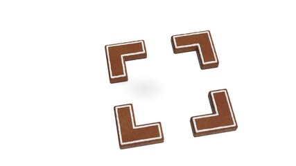 3d rendering of gingerbread symbol of interface isolated on white background