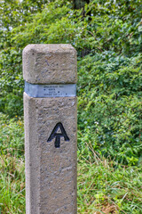 USA, Virginia, Shenandoah National Park, trail markers for the Appalachian Trail