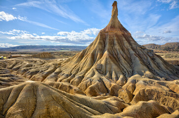 Landschaft Las Bardenas Reales. Am 7. November 2000 wurde die Bardenas Reales von der UNESCO zum...