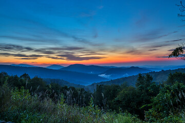 USA, Virginia, Shenandoah National Park, sunrise at Thornton Gap