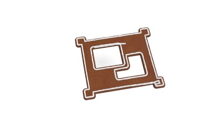 3d rendering of gingerbread symbol of object group isolated on white background