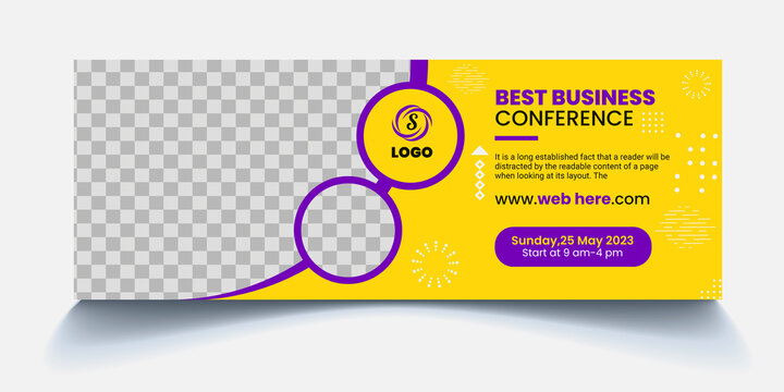 business conference social media face book cover banner template free Vector