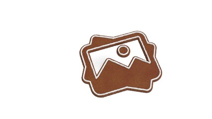 3d rendering of gingerbread symbol of picture isolated on white background