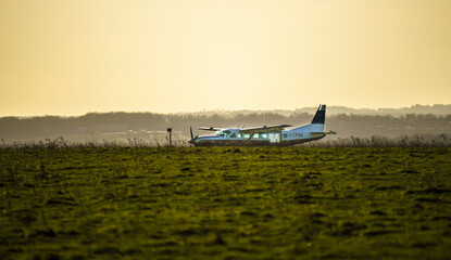 Cessna 208b Grand Caravan G-CPSS light aircraft fixed wing aeroplane taxiing ready for take off...
