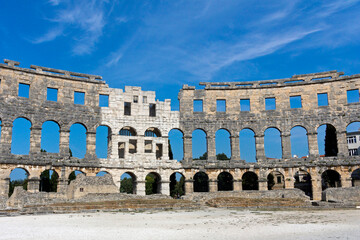 Ancient Roman Amphitheater in Pula, Croatia - 472877870
