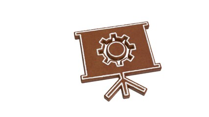3d rendering of gingerbread symbol of presentation isolated on white background