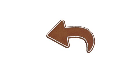 3d rendering of gingerbread symbol of reply isolated on white background
