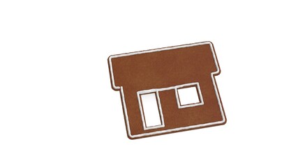 3d rendering of gingerbread symbol of shop isolated on white background