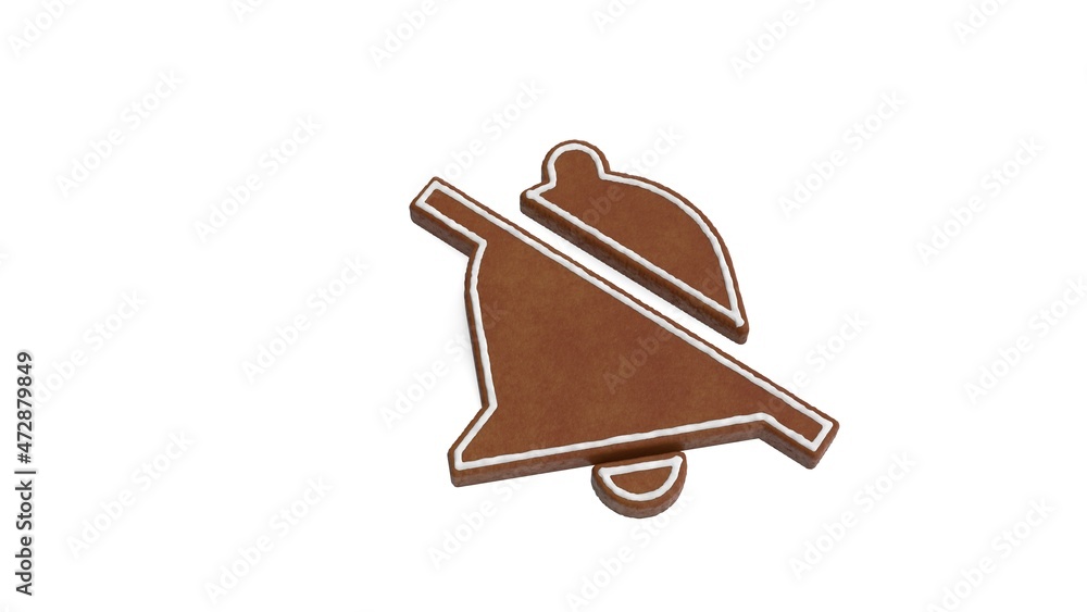 Poster 3d rendering of gingerbread symbol of sound isolated on white background