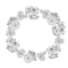 wreath frame with flowers