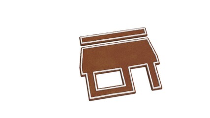 3d rendering of gingerbread symbol of store isolated on white background
