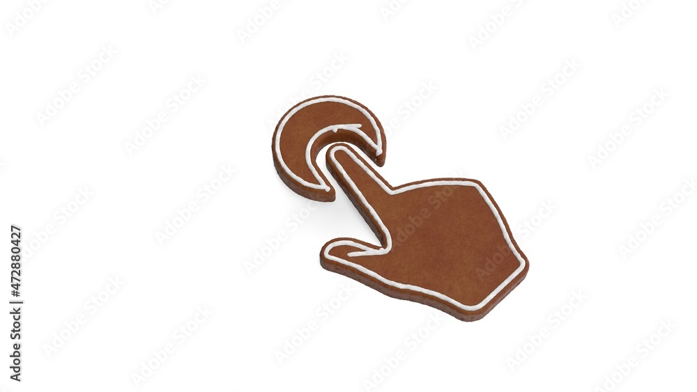 Poster 3d rendering of gingerbread symbol of tap isolated on white background