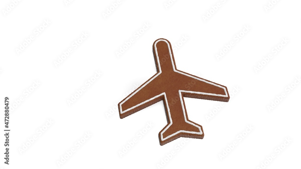 Poster 3d rendering of gingerbread symbol of technology isolated on white background