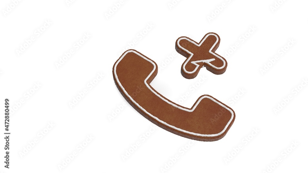 Poster 3d rendering of gingerbread symbol of technology isolated on white background
