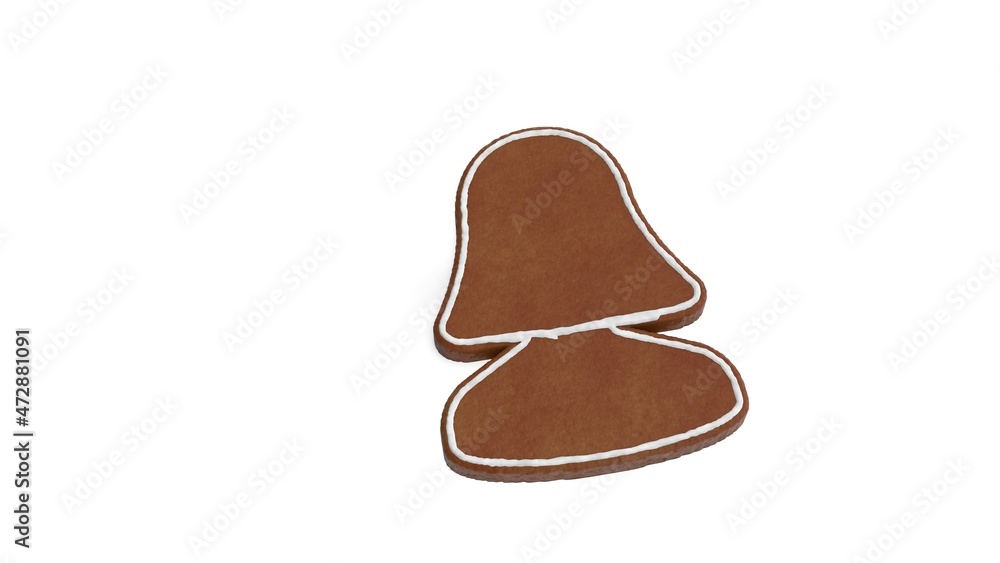 Poster 3d rendering of gingerbread symbol of user isolated on white background