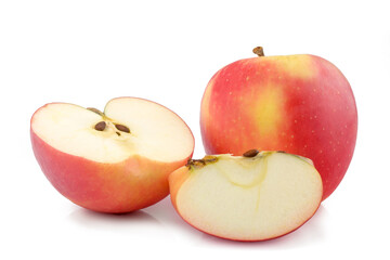 Red apples isolated on white background