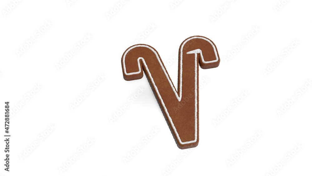 Poster 3d rendering of gingerbread symbol of aries zodiac isolated on white background
