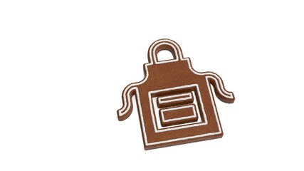 3d rendering of gingerbread symbol of apron isolated on white background