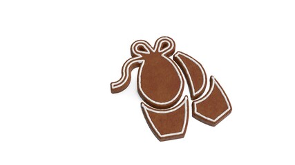 3d rendering of gingerbread symbol of ballerina shoes isolated on white background