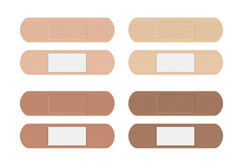Set of adhesive plasters for different skin colors