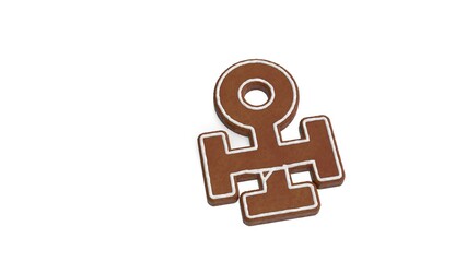 3d rendering of gingerbread symbol of copper isolated on white background