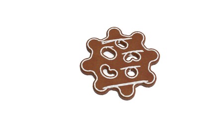3d rendering of gingerbread symbol of corona isolated on white background