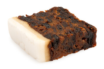 Iced fruit cake.