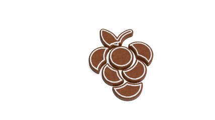 3d rendering of gingerbread symbol of grape isolated on white background