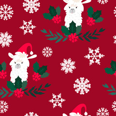 Christmas lama snowman pattern 2