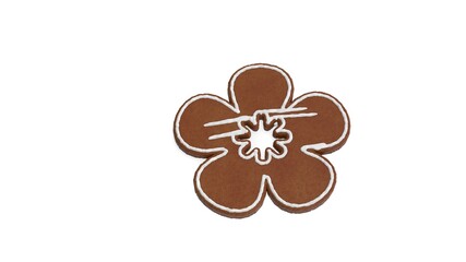 3d rendering of gingerbread symbol of cherry blossom isolated on white background