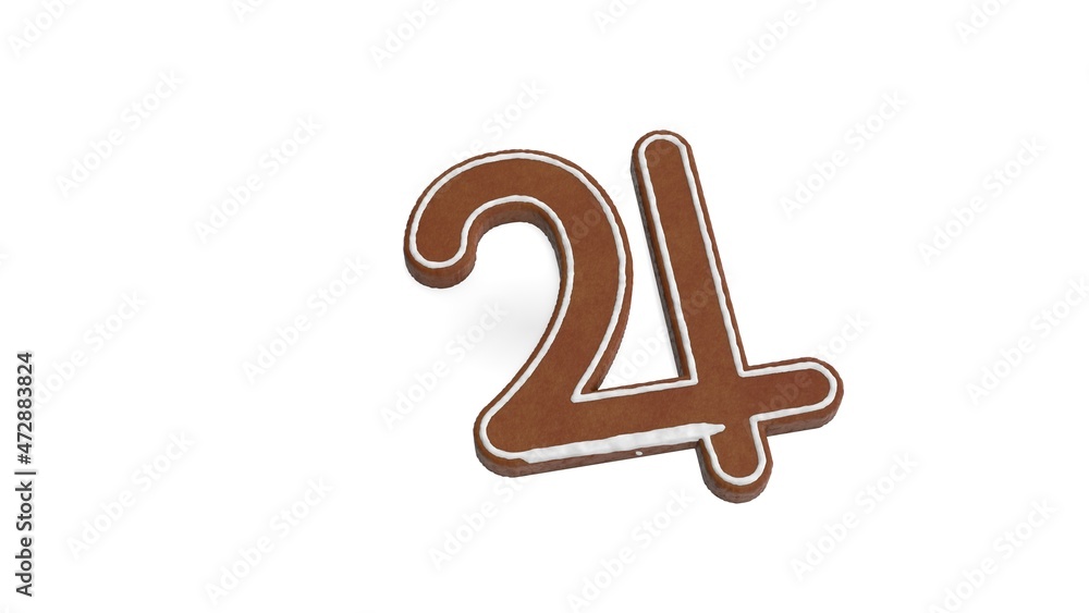 Poster 3d rendering of gingerbread symbol of jupiter symbol isolated on white background