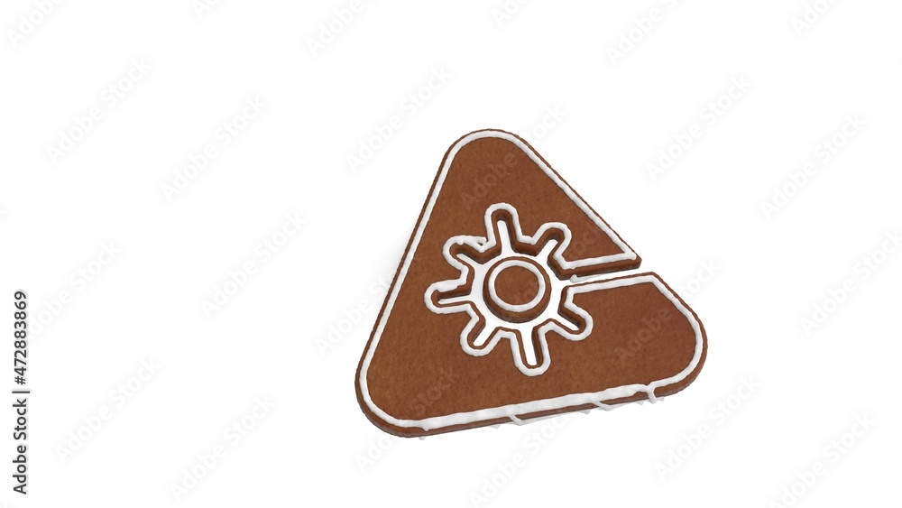 Poster 3d rendering of gingerbread symbol of laser isolated on white background