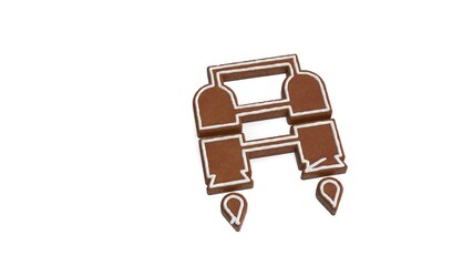 3d rendering of gingerbread symbol of jet pack isolated on white background