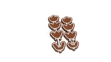 3d rendering of gingerbread symbol of lavender isolated on white background