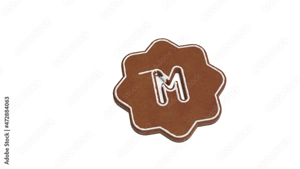 Poster 3d rendering of gingerbread symbol of manual camera isolated on white background