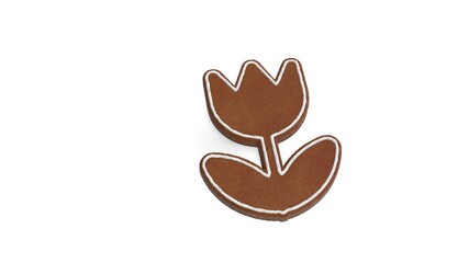 3d rendering of gingerbread symbol of makro or tulip isolated on white background