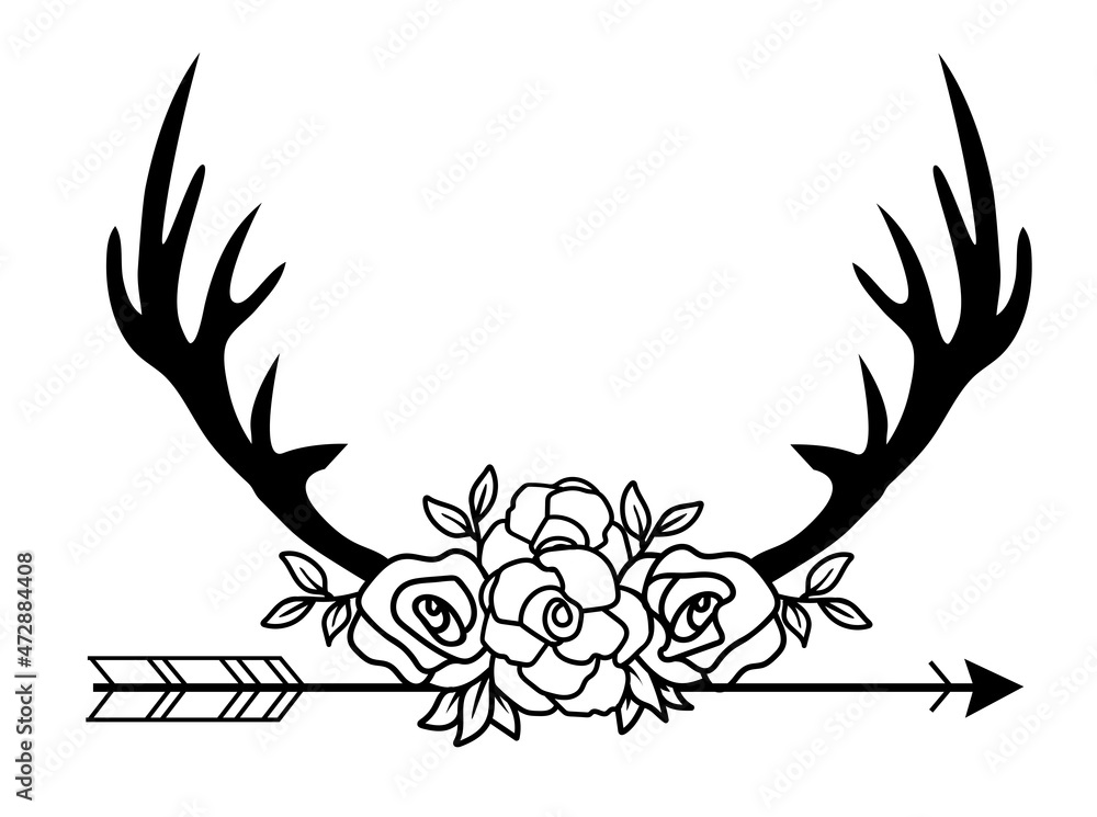 Sticker vector deer antlers