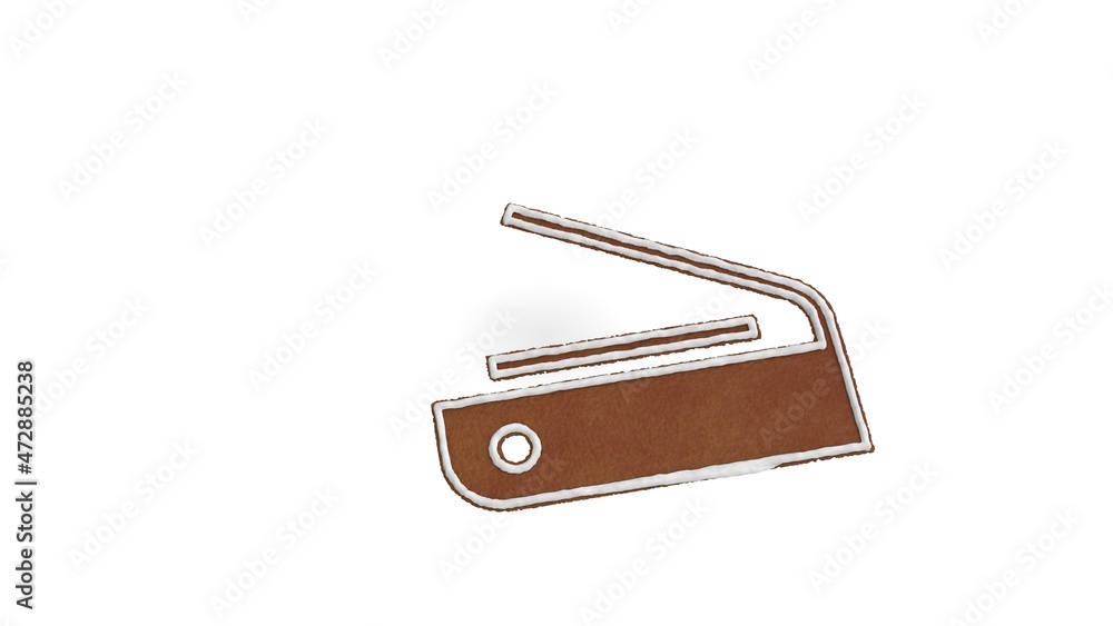 Poster 3d rendering of gingerbread symbol of scanner isolated on white background