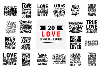Craft design bundle with love lettering quotes.