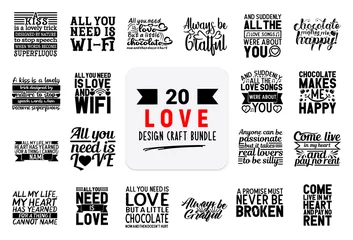 Foto op Plexiglas Motiverende quotes Maak een ontwerpbundel met citaten uit liefdesbelettering.
